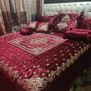 13PC Velvet Embroidered Cut Dana Comforter Set ABBA0 - MAROON