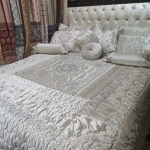 13PC Velvet Embroidered Cut Dana Comforter Set ABBA0 - OFF-WHITE