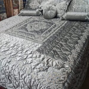 13PC Velvet Embroidered Cut Dana Comforter Set ABBA0 - GREY