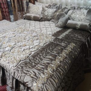 13PC Velvet Embroidered Cut Dana Comforter Set ABBA0 - DOVE