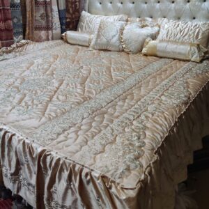 9PC Velvet Embroidered Comforter Set ABBA2- GOLDEN
