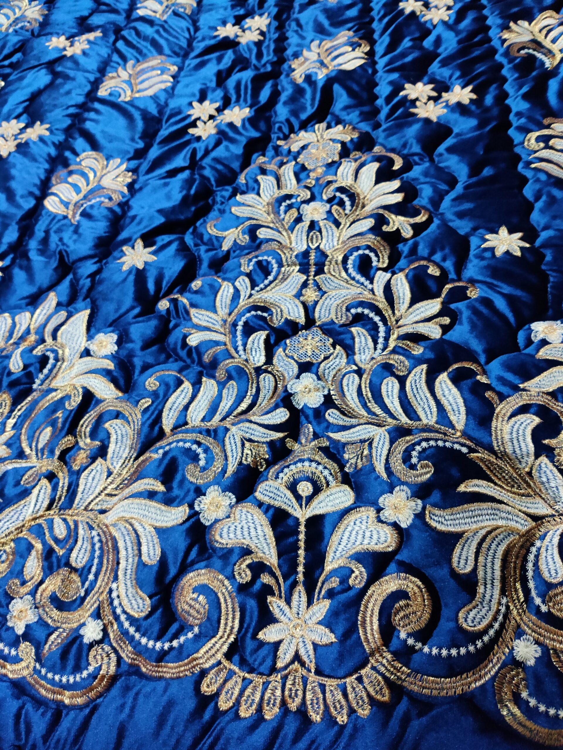 9PC Velvet Embroidered Comforter Set ABBA1- BLUE - Image 5