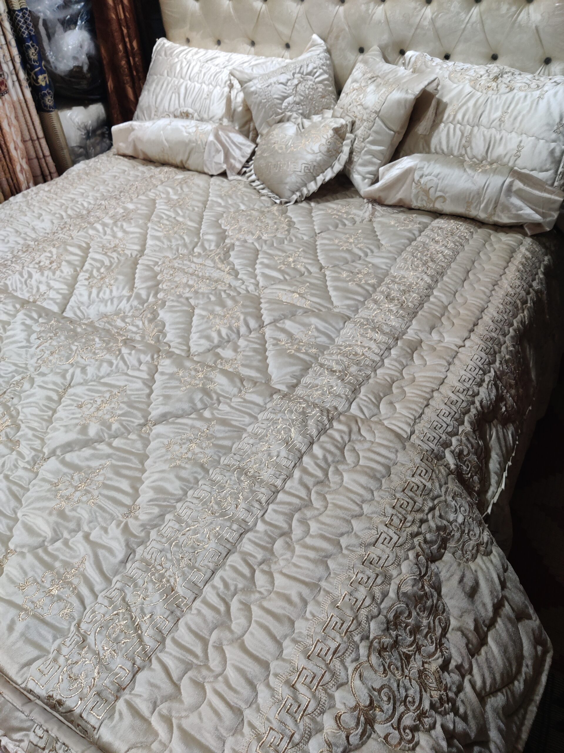 9PC Velvet Embroidered Comforter Set ABBA2- SKIN - Image 5