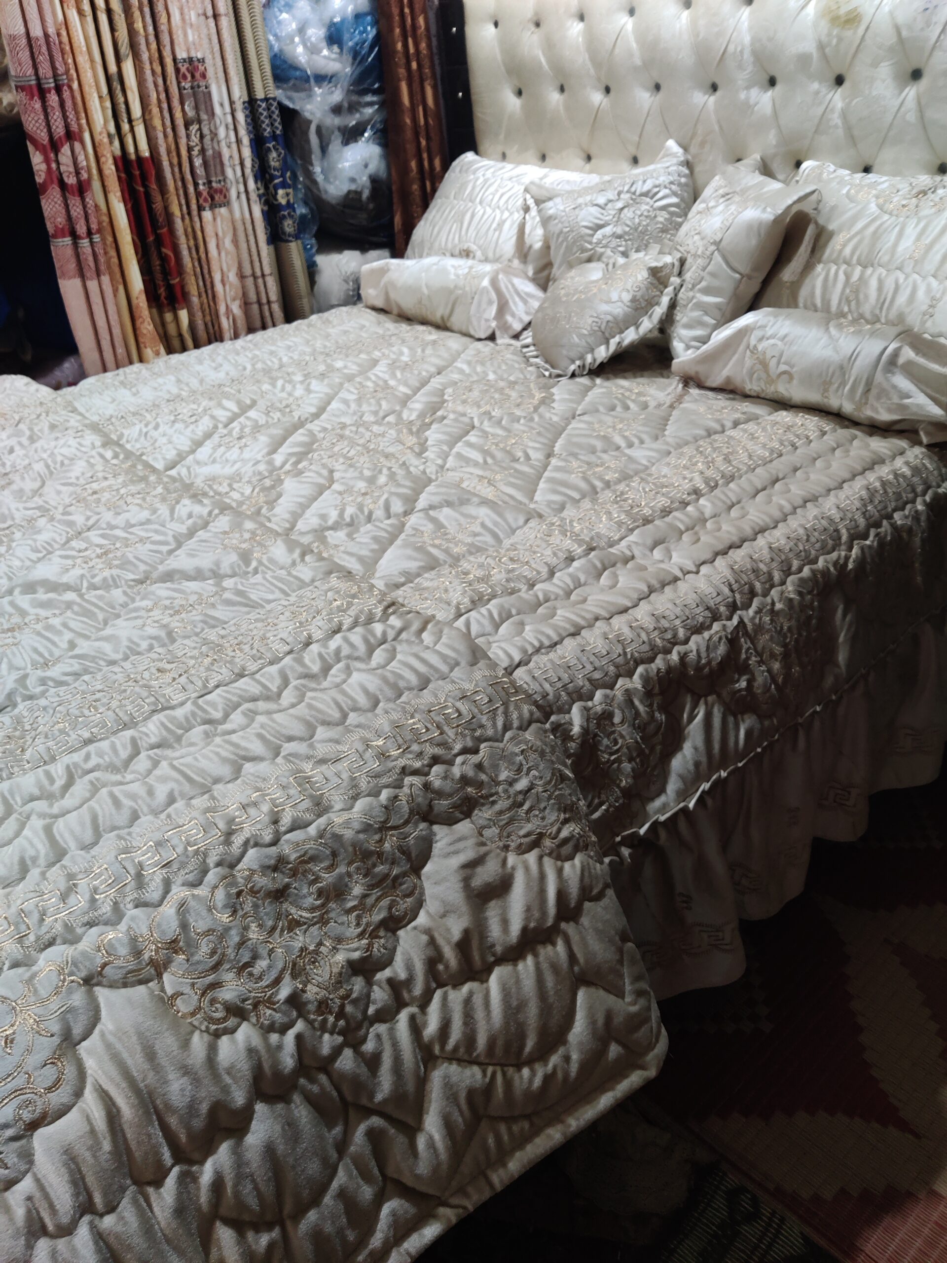 9PC Velvet Embroidered Comforter Set ABBA2- SKIN - Image 3