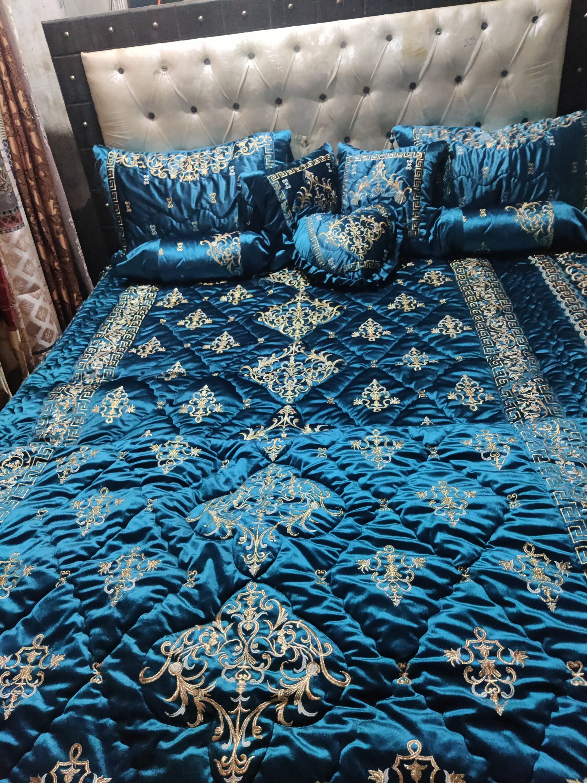 9PC Velvet Embroidered Comforter Set ABBA2- ZINC - Image 3